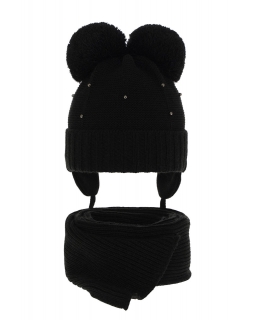 Komplet zimowy czapka plus szalik AGB/6185 czarny