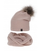Zimowy komplet czapka plus szalik AGB/6045 róż