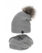 Zimowy komplet czapka plus szalik AGB/6045 szary