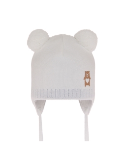 Jesienna czapka dla chłopca MIŚ AGB/6225 biały