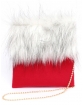 Płaszcz flauszowy z kapturem i torebeczką 86-134 Mirabella czerwony