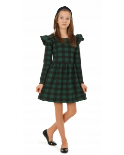 Sukienka w kratkę 116-158 KRP465 zielony