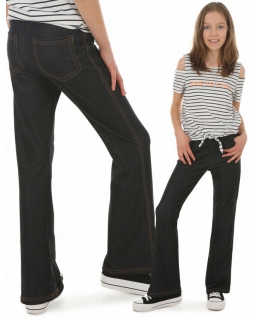 Spodnie jeansowe, DZWONY 116-164 KRP434 CZARNY