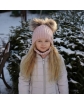 Czapki zimowe dla dzieci pepco, czapki na polarze z szalikiem dziewczynka 1