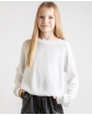 Prosty sweterek dla dziewczynki 134 - 164 biały P-310