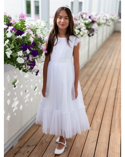 Sukienka na komunię dla dziewczynki 128-158 Ecru 409WB