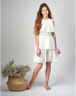 Elegancka sukienka dla dziewczynki 146-164 Celia kremowa
