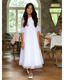 Piękna suknia pokomunijna lub dla druhny 134-158 Ecru 402WB