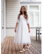 Sukienka balowa dla dziewczynki 140 - 164 Ecru 412WB