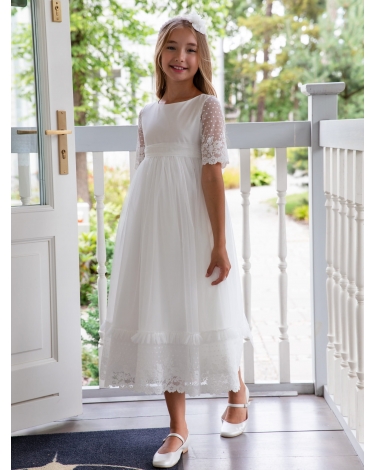 Suknia pokomunijna dla dziewczynki 128 - 158 Biała 420WA