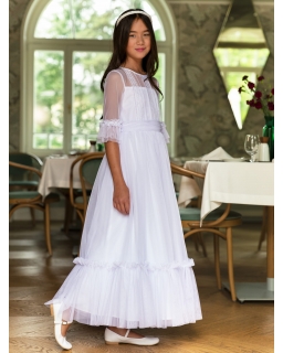 Suknia komunijna dla dziewczynki 134 - 164 Ecru 410WB