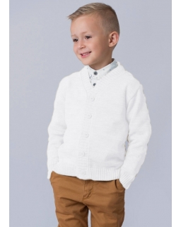 Elegancki chłopięcy sweterek 140-158 biały 747