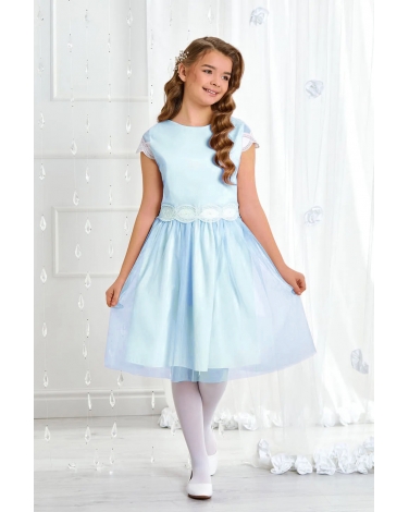 Sukienka tiulowa dla dziewczynki, niebieska, na komunię, na wesele 140