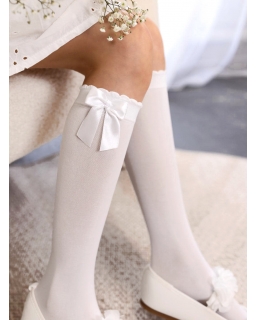 Białe podkolanówki dla dziewczynki, tights knee socks, webhop
