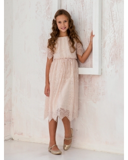 Suknia koronkowa dla dziewczynki 140 - 164 róż 419W
