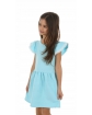 Bawełniana sukienka, modne rękawy 116-158 KRP501 jasny niebieski