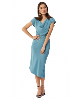 Sukienka damska, asymetryczna ST362 błękitna