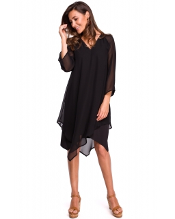 Luźna szyfonowa sukienka ST159 czarna