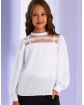 Bluzka dla dziewczynki plisowana 128 - 164 biała 4S-106