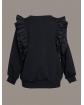 Elegancka bluza z falbankami 128 - 170 czarna 4S-117A