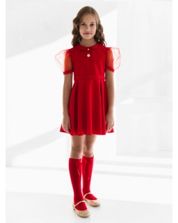 Piękna sukienka dla dziewczynki 134 - 164 3W-05 czerwona