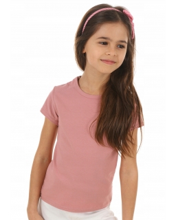 Bluzka basic dla dziewczynki 116 - 164 KRP503 brudny róż