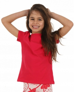 Bluzka basic dla dziewczynki 116 - 164 KRP503 czerwona