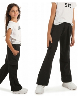 Spodnie dresowe z zakładkami 122 - 164 KRP504 czarne