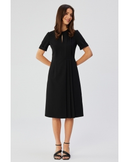 Sukienka damska z zakładkami ST361 czarna
