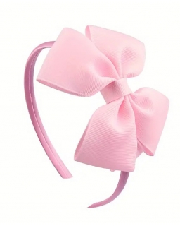 Opaska dla dziewczynki z kokardą OP208 jasno-różowa