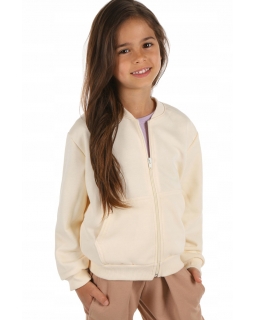 Bluza bejsbolówka dla dziewczynki waniliowa KRP507