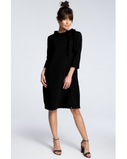 Luźna sukienka dresowa BW070 czarna