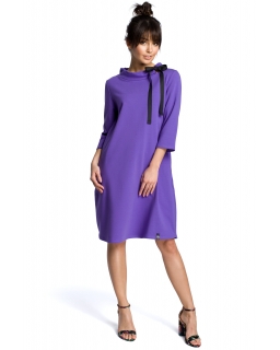 Luźna sukienka dresowa BW070 fioletowa