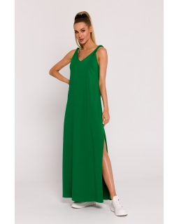 Sukienka z głębokim dekoltem ME791 zielona