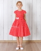 Piękna suknia w grochy dla dziewczynki 80 - 146 Kasia czerwona